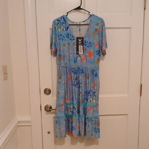 White Mark Blue Floral Dress
